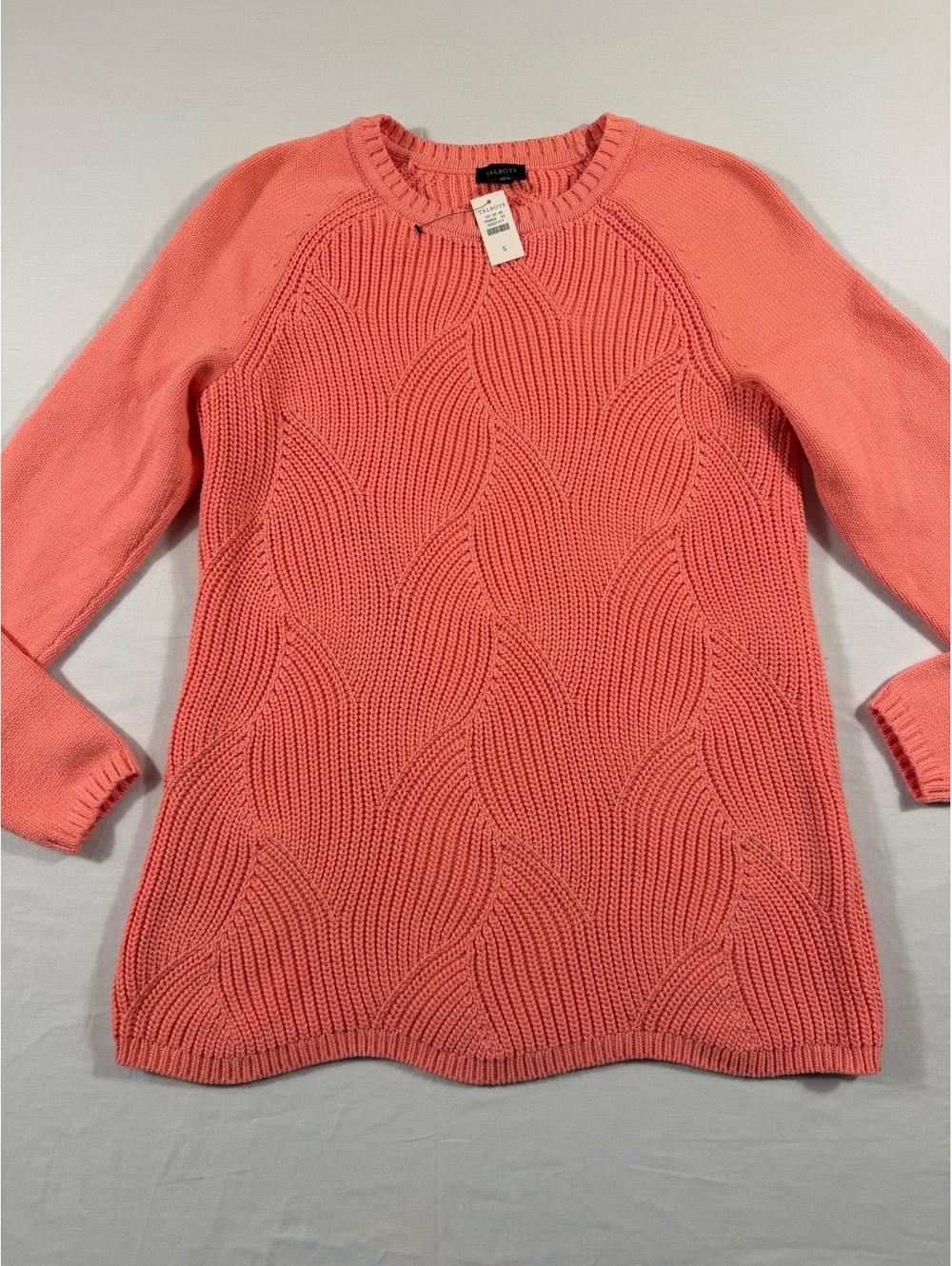 Talbots Women's Coral Pink Cotton Polyester Pullover Sweater Size S